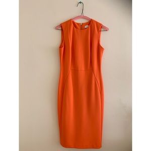 CALVIN KLEIN rich orange cocktail dress